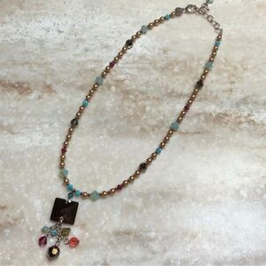 😍925 Emily Ray Beaded Medallion Disc Necklace😍 NWOT